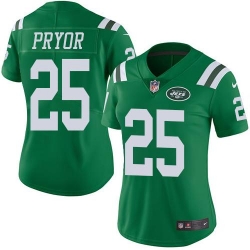 Nike Jets #25 Calvin Pryor Green Womens Stitched NFL Limited Rush Jersey
