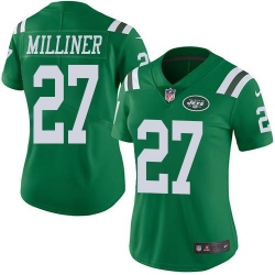 Nike Jets #27 Dee Milliner Green Womens Stitched NFL Limited Rush Jersey