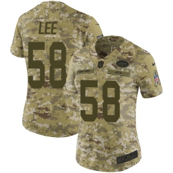 Nike Jets #58 Darron Lee Camo Women Stitched NFL Limited 2018 Salute to Service Jersey