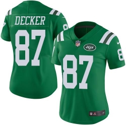 Nike Jets #87 Eric Decker Green Womens Stitched NFL Limited Rush Jersey