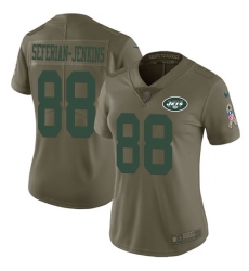 Nike Jets #88 Austin Seferian Jenkins Olive Womens Stitched NFL Limited 2017 Salute to Service Jersey