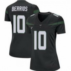 Women New York Jets Braxton Berrios #10 Black Vapor Limited Stitched Football Jersey