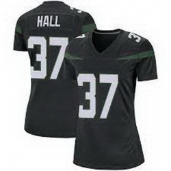 Women New York Jets Bryce Hall #37 Black Vapor Limited Stitched Football Jersey