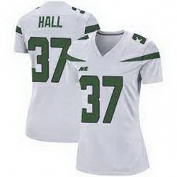 Women New York Jets Bryce Hall #37 White Vapor Limited Stitched Football Jersey