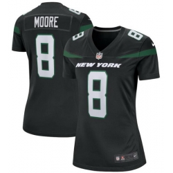 Women New York Jets Elijah Moore #8 Black Vapor Limited Stitched Football Jersey