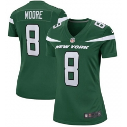 Women New York Jets Elijah Moore #8 Green Vapor Limited Stitched Football Jersey