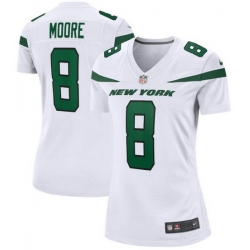 Women New York Jets Elijah Moore #8 White Vapor Limited Stitched Football Jersey