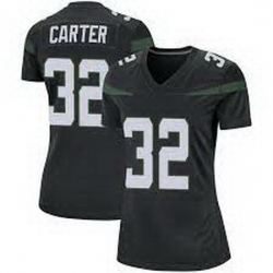 Women New York Jets Michael Carter #32 Black Vapor Limited Stitched Football Jersey