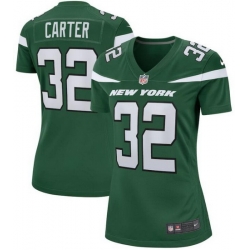 Women New York Jets Michael Carter #32 Green Vapor Limited Stitched Football Jersey