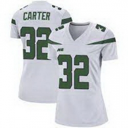 Women New York Jets Michael Carter #32 White Vapor Limited Stitched Football Jersey