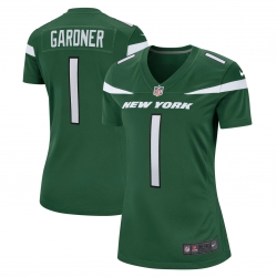 Women New York Jets Sauce Gardner #1 Green Vapor Untouchable Limited Jersey