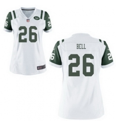 Women Nike Jets 26 Le'Veon Bell White Game Stitched NFL Jersey