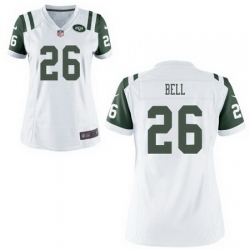 Women Nike Jets 26 Le'Veon Bell White Game Stitched NFL Jersey