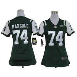 Women Nike NFL New York Jets 74# Nick Mangold Green Jersey