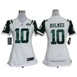 Women Nike New York Jets 10# Holmes White Jersey