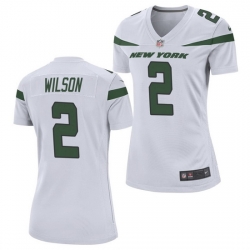 Women Nike New York Jets #2 Zach Wilson White Vapor Limited Jersey