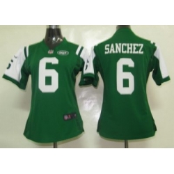Women Nike New York Jets 6# Sanchez Jerseys