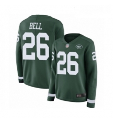 Womens New York Jets 26 Le Veon Bell Limited Green Therma Long Sleeve Football Jersey