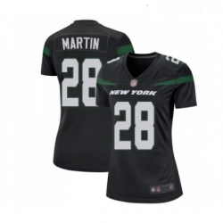 Womens New York Jets 28 Curtis Martin Game Black Alternate Football Jersey