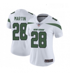 Womens New York Jets 28 Curtis Martin White Vapor Untouchable Limited Player Football Jersey