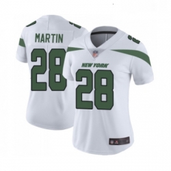Womens New York Jets 28 Curtis Martin White Vapor Untouchable Limited Player Football Jersey
