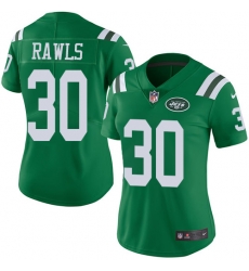 Womens Nike Jets #30 Thomas Rawls Green Womens Stitched NFL Limited Rush Jersey