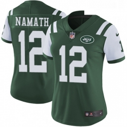 Womens Nike New York Jets 12 Joe Namath Elite Green Team Color NFL Jersey
