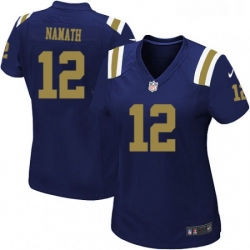 Womens Nike New York Jets 12 Joe Namath Elite Navy Blue Alternate NFL Jersey