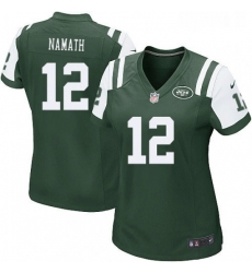 Womens Nike New York Jets 12 Joe Namath Game Green Team Color NFL Jersey