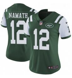 Womens Nike New York Jets 12 Joe Namath Green Team Color Vapor Untouchable Limited Player NFL Jersey