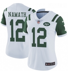 Womens Nike New York Jets 12 Joe Namath White Vapor Untouchable Limited Player NFL Jersey