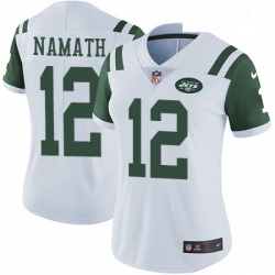 Womens Nike New York Jets 12 Joe Namath White Vapor Untouchable Limited Player NFL Jersey