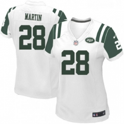 Womens Nike New York Jets 28 Curtis Martin Game White NFL Jersey