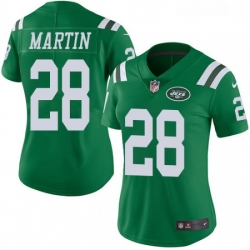 Womens Nike New York Jets 28 Curtis Martin Limited Green Rush Vapor Untouchable NFL Jersey
