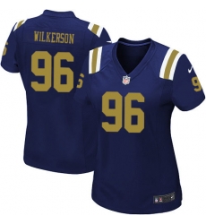 Women's Nike New York Jets #96 Muhammad Wilkerson Elite Navy Blue Alternate NFL