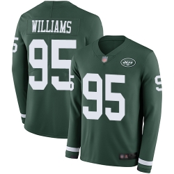 Jets 95 Quinnen Williams Green Team Color Youth Stitched Football Limited Therma Long Sleeve Jersey