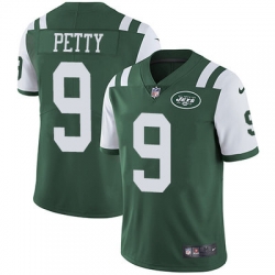 Nike Jets #9 Bryce Petty Green Team Color Youth Stitched NFL Vapor Untouchable Limited Jersey