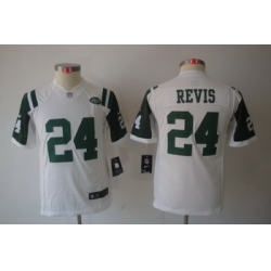 Nike Youth New York Jets #24 Revis White Limited Jerseys