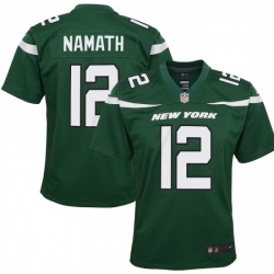 Youth New York Jets 12 Joe Namath NikeRetired Player Game Jersey Green
