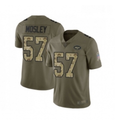 Youth New York Jets 57 CJ Mosley Limited Olive Camo 2017 Salute to Service Football Jersey