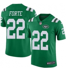 Youth Nike Jets #22 Matt Forte Green Stitched NFL Limited Rush Jersey