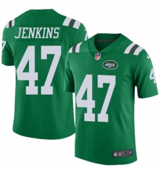 Youth Nike Jets #47 Jordan Jenkins Green Stitched NFL Limited Rush Jersey
