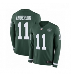 Youth Nike New York Jets 11 Robby Anderson Limited Green Therma Long Sleeve NFL Jersey