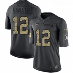 Youth Nike New York Jets 12 Joe Namath Limited Black 2016 Salute to Service NFL Jersey