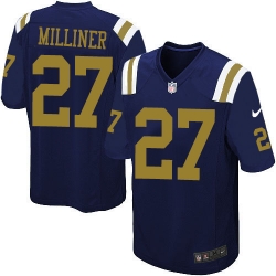 Youth Nike New York Jets #27 Dee Milliner Elite Navy Blue Alternate NFL Jersey