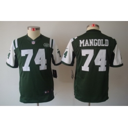 Youth Nike New York Jets #74 Nick Mangold Green Limited Jerseys