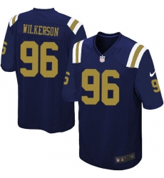 Youth Nike New York Jets #96 Muhammad Wilkerson Elite Navy Blue Alternate NFL