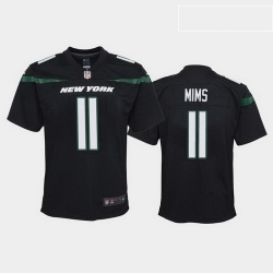 youth denzel mims new york jets black game jersey 