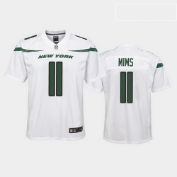 youth denzel mims new york jets white game jersey 
