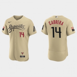 Arizona Diamondbacks 14 Asdrubal Cabrera Men Nike 2021 City Connect Authentic MLB Jersey Gold
